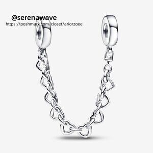 Pandora Linked Hearts Safety Chain